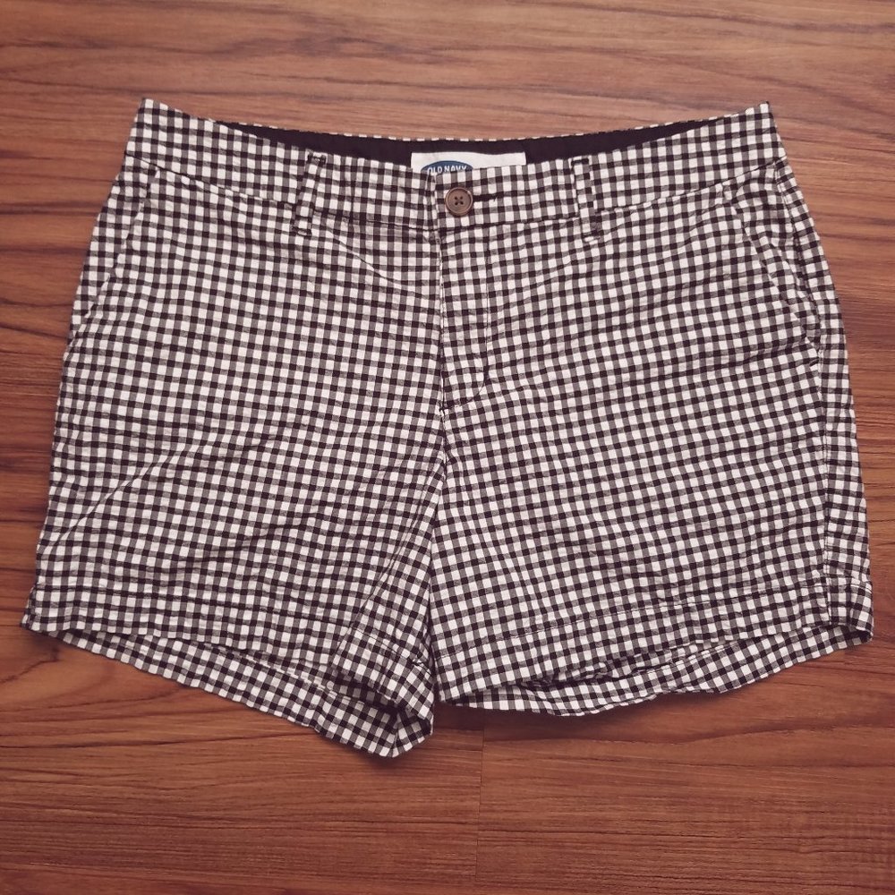 Old Navy Women's Shorts Sz 8 Black & White Gingham
